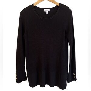 Calvin Klein Black Long Sleeve Crew Neck Pullover Sweater Sz Small